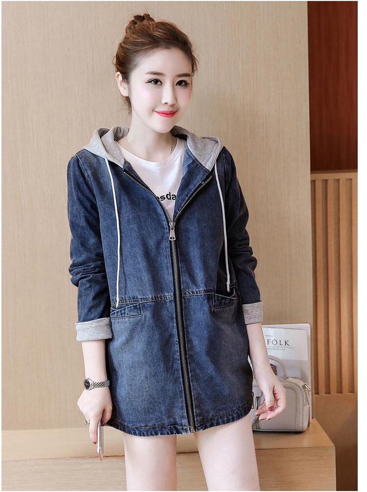 ÁO KHOÁC JEAN FORM DÀI PHỐI NÓN XÁM